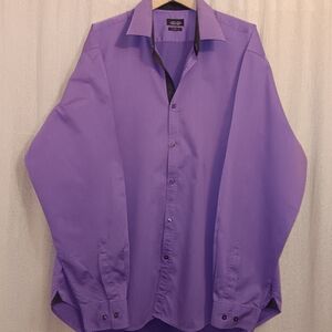 ZARA MAN Lavander/Navy Long Sleeve Dress Shirt Mens SZ M